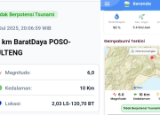 Gempa di Poso Sulteng 6.0 Magnitudo Terasa Hingga di Kota Palopo Sulsel