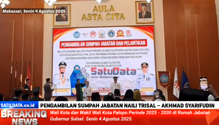 Pengambilan Sumpah Jabatan Wali Kota dan Wakil Walikota Palopo Hj Naili Trisal – Akhmad Syarifudin Berjalan Lancar