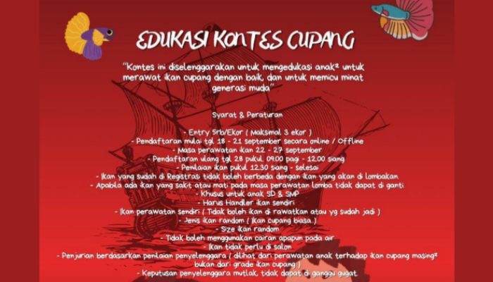 Kontes Cupang Edukatif untuk Anak SD dan SMP Digelar September Ini