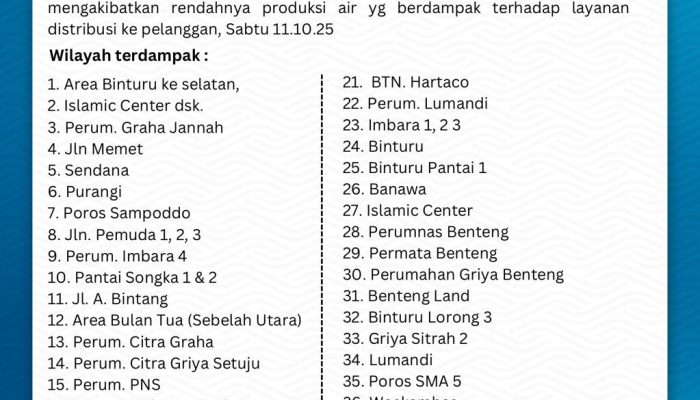 Kekeruhan Sungai Latuppa dan Mangkaluku Sebabkan Gangguan Distribusi Air di Palopo
