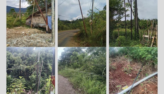 Kabel Semrawut dan Tiang Miring di Jalur Provinsi Resahkan Warga