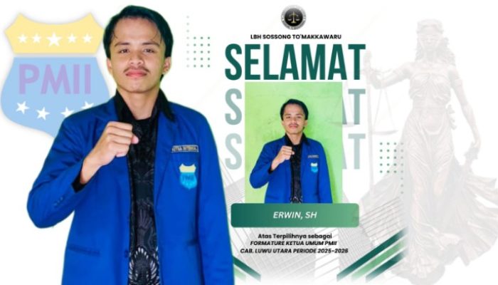 LBH Sossong To Makkawaru Berikan Ucapan Selamat Kepada Erwin Terpilih Ketua PMII Luwu Utara