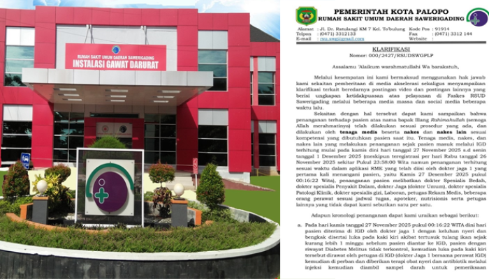 RSUD Sawerigading Palopo Klarifikasi Penanganan Pasien Illang, Tegaskan Tak Ada Malpraktik
