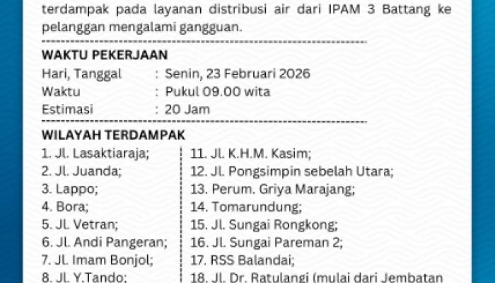 Kebocoran Pipa Air Baku di KM 13 Battang, Distribusi IPAM 3 Palopo Terganggu 20 Jam
