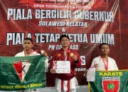 Andi Fadhil Sabet Medali Emas di Kejuaraan Karate Piala Gubernur Sulsel