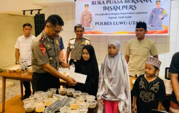 Polres Luwu Utara Buka Puasa Bersama Awak Media dan Santuni Anak Yatim