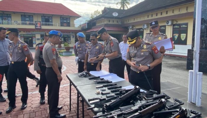 Polres Luwu Utara Cek 244 Senpi Dinas, Lima Pucuk Ditemukan Rusak