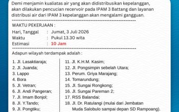 Perumda TM Palopo Cuci Reservoir IPAM 3 Battang, Layanan Air Bersih Terganggu Hingga 10 Jam