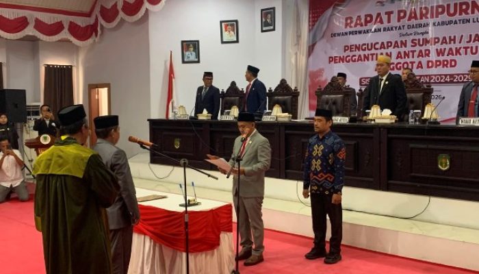 Husain Pimpin Paripurna, Andi Takdir Jufri Resmi Dilantik Jadi Anggota DPRD Luwu Utara Lewat PAW