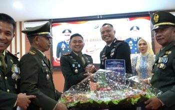 HUT Bhayangkara ke-80, Dandim 1403 Palopo Beri Kejutan Tumpeng untuk Kapolres Luwu Timur
