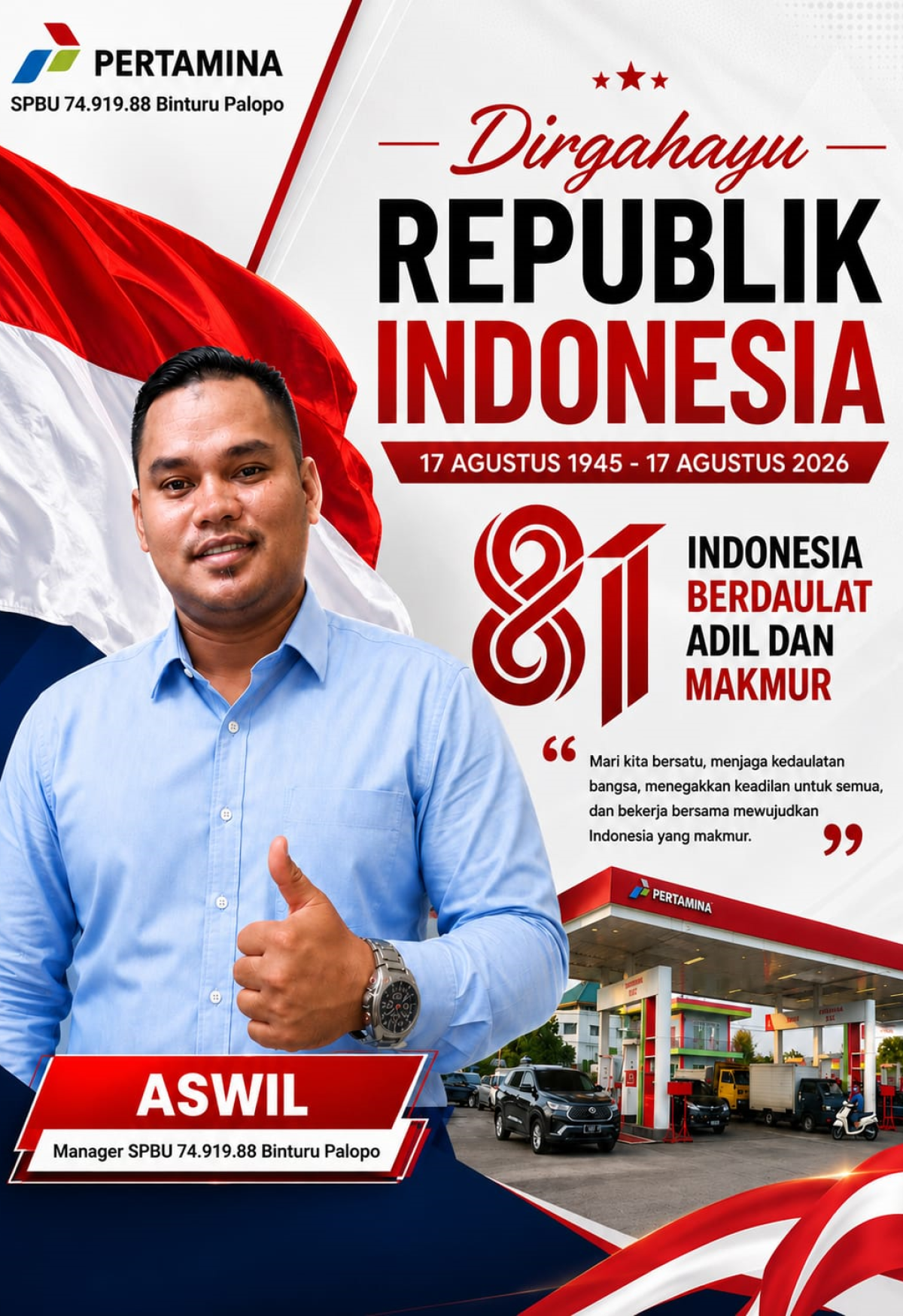 IKLAN HUT RI KE-81-ASWIL SPBU BINTURU