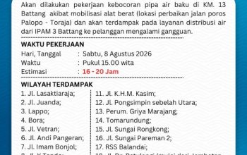 Pipa Air Baku Bocor di KM 13 Battang, Ini Daftar Wilayah Palopo yang Terdampak