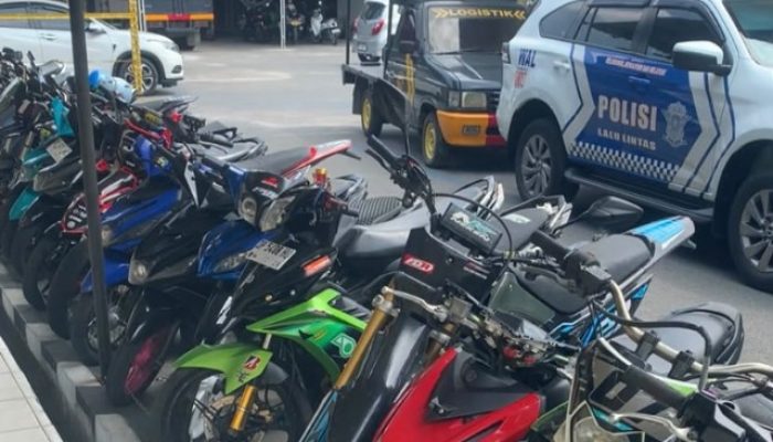 Penertiban Selama 2 Malam, 45 Motor Knalpot Brong Diamankan Satlantas Polres Luwu Utara
