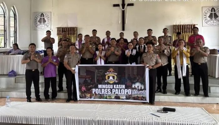 Minggu Kasih di Gereja Sion Lappo, Polres Palopo Ajak Warga Cegah Tawuran Pemuda